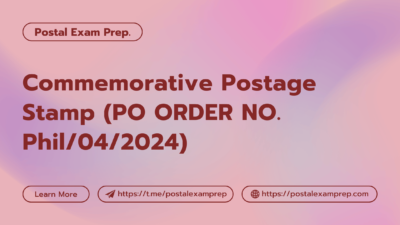 Commemorative Postage Stamp (PO ORDER NO. Phil/04/2024)